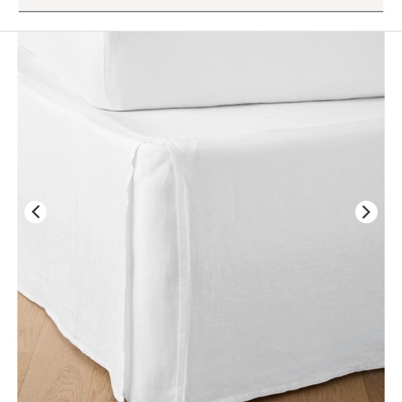 Garnet Hill white dbl size 14 inch drop bed skirt.100% EUROPEAN FLAX™ Linen